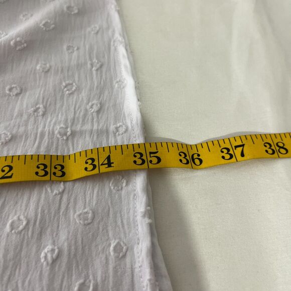 Adrienne Vittadini White Puff Sleeve V-neck Eyelet Shift Dress XL NWT - Picture 10 of 10